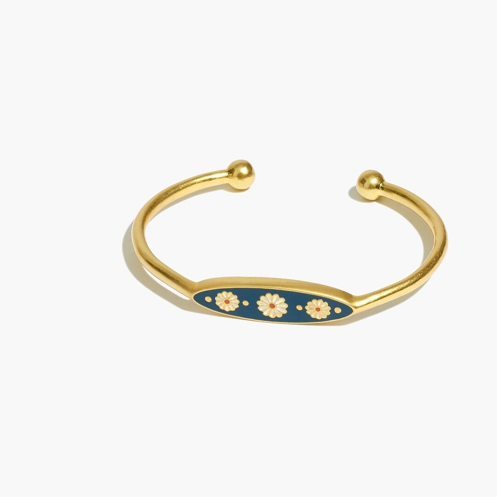 Madewell Daisy Delight Enamel Cuff Bracelet